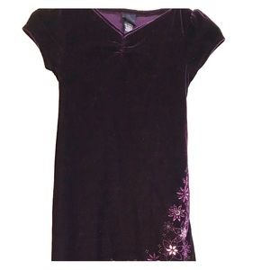 Deep Plum Purple Girls Juniors Velvet Velour Dress